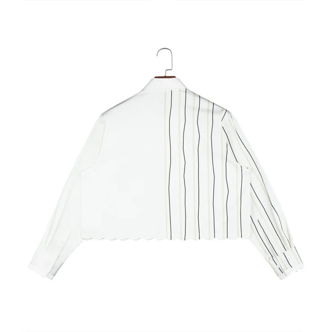 Simple Striped Cardigan Long Sleeved Casual Shirt for Men XL Size Tie Dye Technique for Autumn