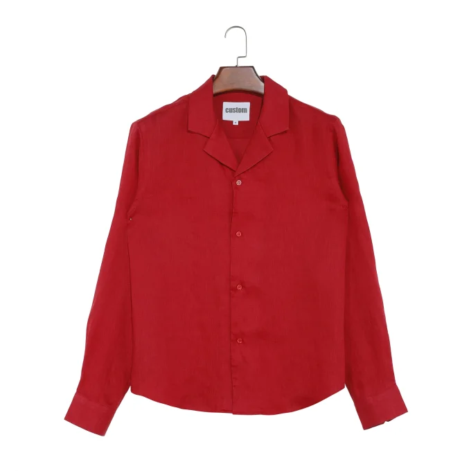 S-XXXL Men's Slim Fit Long Sleeve Shirt Breathable Cotton Hemp Casual Streetwear with Standing Collar Garment Dyed