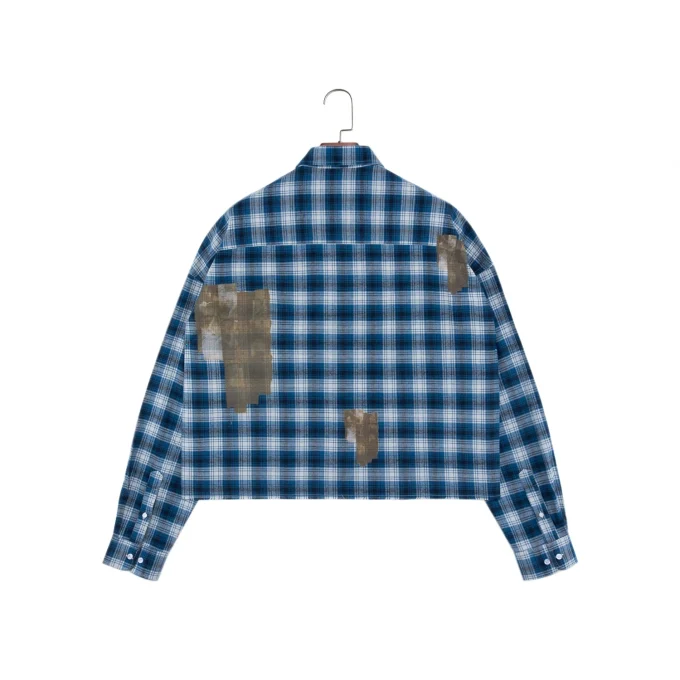 Designer High Quality Autumn Casual Long Sleeve Plaid Flannel Casual Loose Boxy Shirt for Men with Print and Embroidery