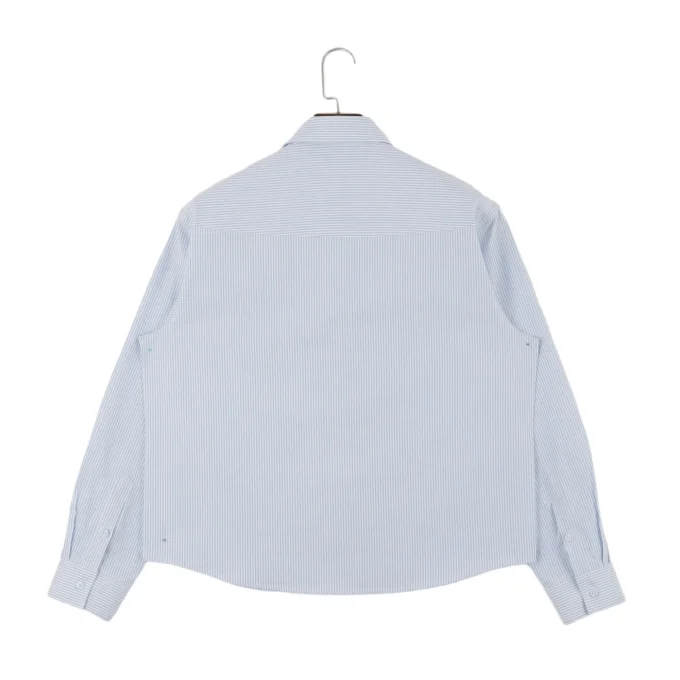 Men's 100% Cotton Casual Striped Printed Single Breasted Long-Sleeved Shirts