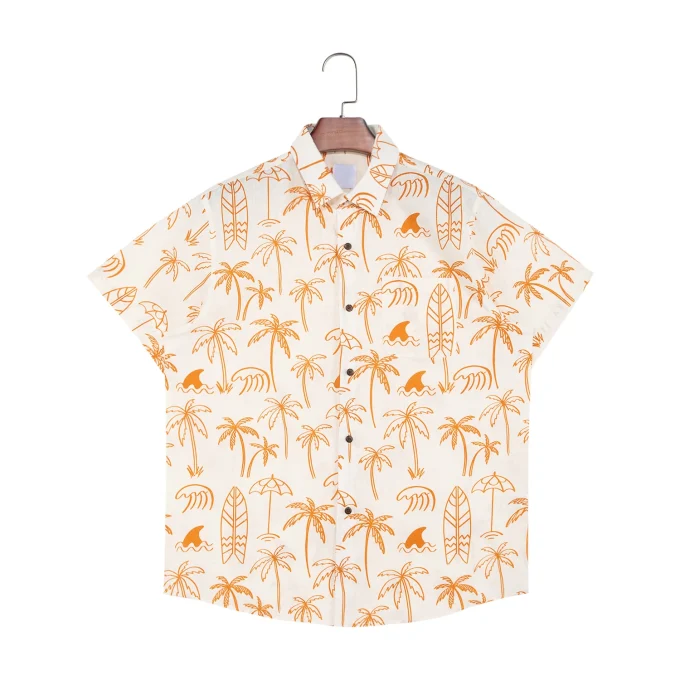 Men's Hawaiian Short Sleeve Floral Beach Causal Aloha Shirt Color Regular Fit High Quality Digital Printing Pattern