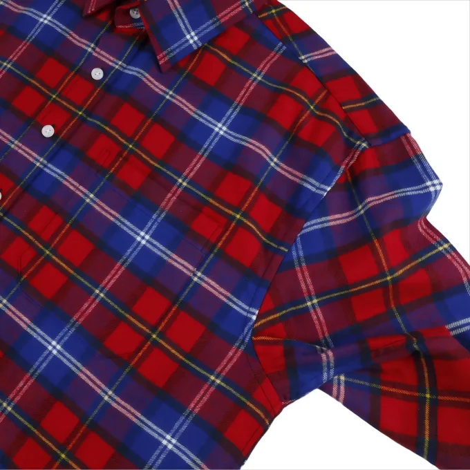 100% Cotton High Quality Printing Men's Plaid Short Sleeve Shirts