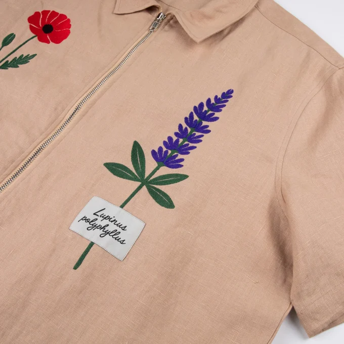 100% Cotton Zipper-Up Shirt Sets for Men Print and Embroid Plus Size Casual Social Men's Shirts Sets