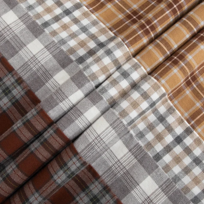 Button up Fashion Plus Size Plaid Shirts 100% Cotton Long Sleeve Flannel Shirts for Men Clothing