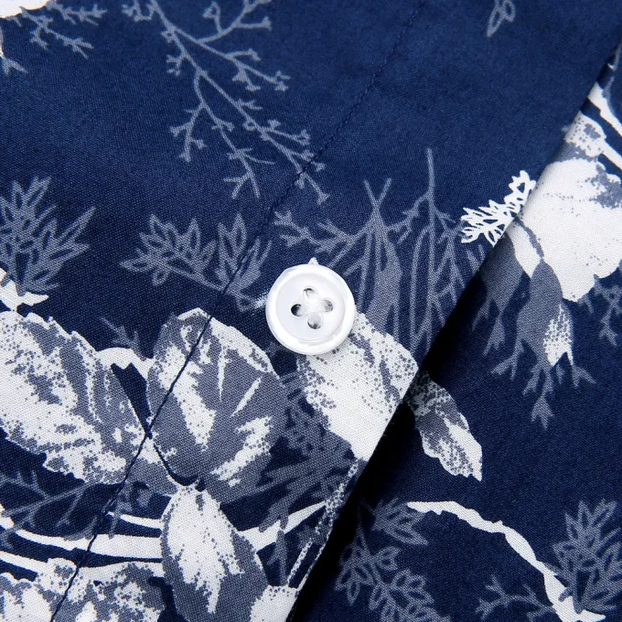 Button up Collar Floral Printing Shirts High Quality Fully Shirts for Man