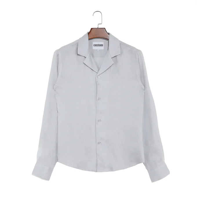 S-XXXL Men's Slim Fit Long Sleeve Shirt Breathable Cotton Hemp Casual Streetwear with Standing Collar Garment Dyed