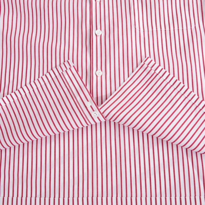 Casual Pink Striped 100% Cotton Long Sleeve Button up Shirt