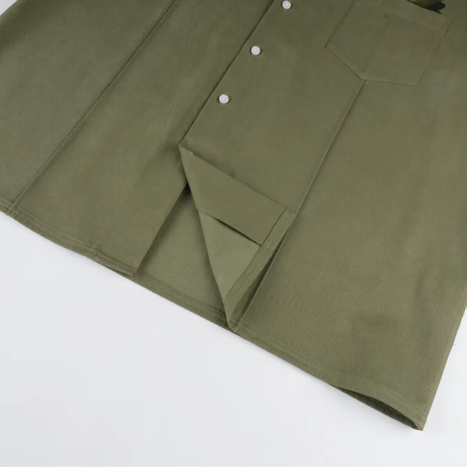 Green Men's Casual Button Down Short Sleeve Fashionable Embroidered Breathable Knitted Shirts