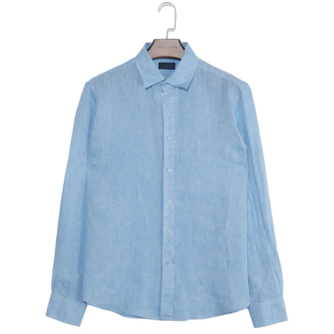 New Design Multiple Colors Solid Long Sleeve Men's Linen Shirts