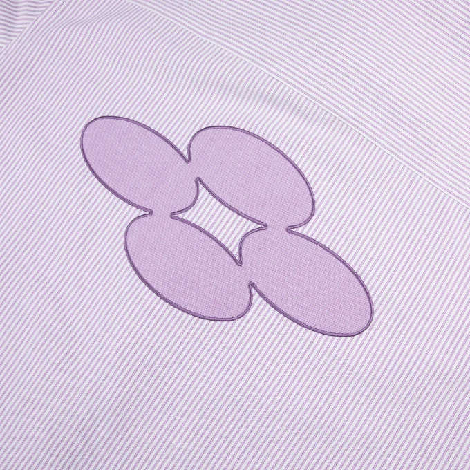 Men's 100% Cotton Oxford Casual Shirts Striped Long Sleeve Hidden Placket Checked Design Embroidery Applique