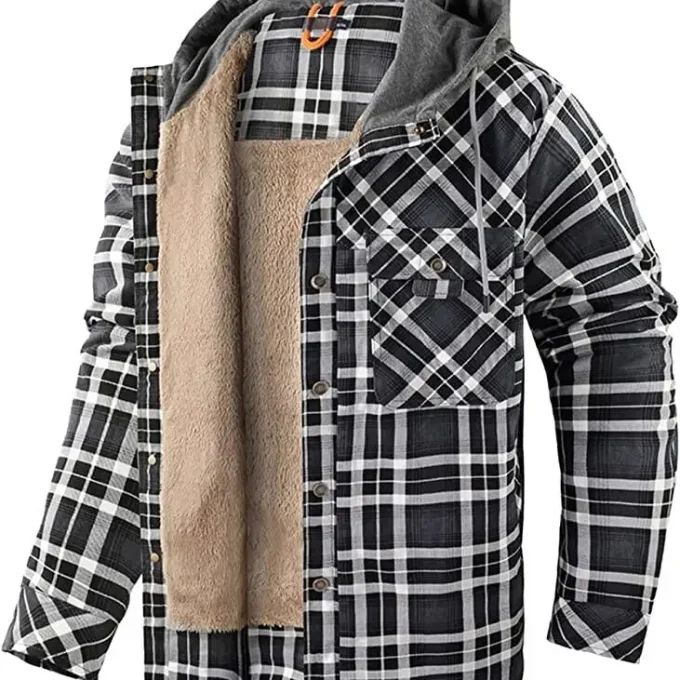 High End Men's Fleece Lined Solid Shirt Autumn Winter Jacket Shirts for Men