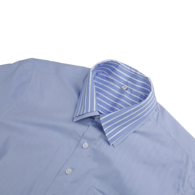 Men's Double Layer Solid and Stripes Patchwork Loose Fit Long Sleeve Shirts