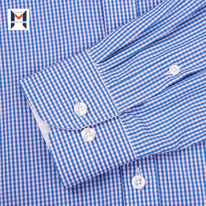 Popular Small Plaid Mens Shirts Anti-pilling Breathable Color Trendy Shirts