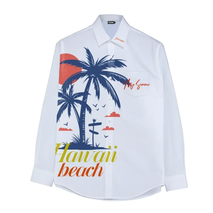 Self-design Men's Fashionable Multiple Colors Digital Printed Breathable Quick Dry Long Sleeve Cotton Blend Broadcloth Shirts