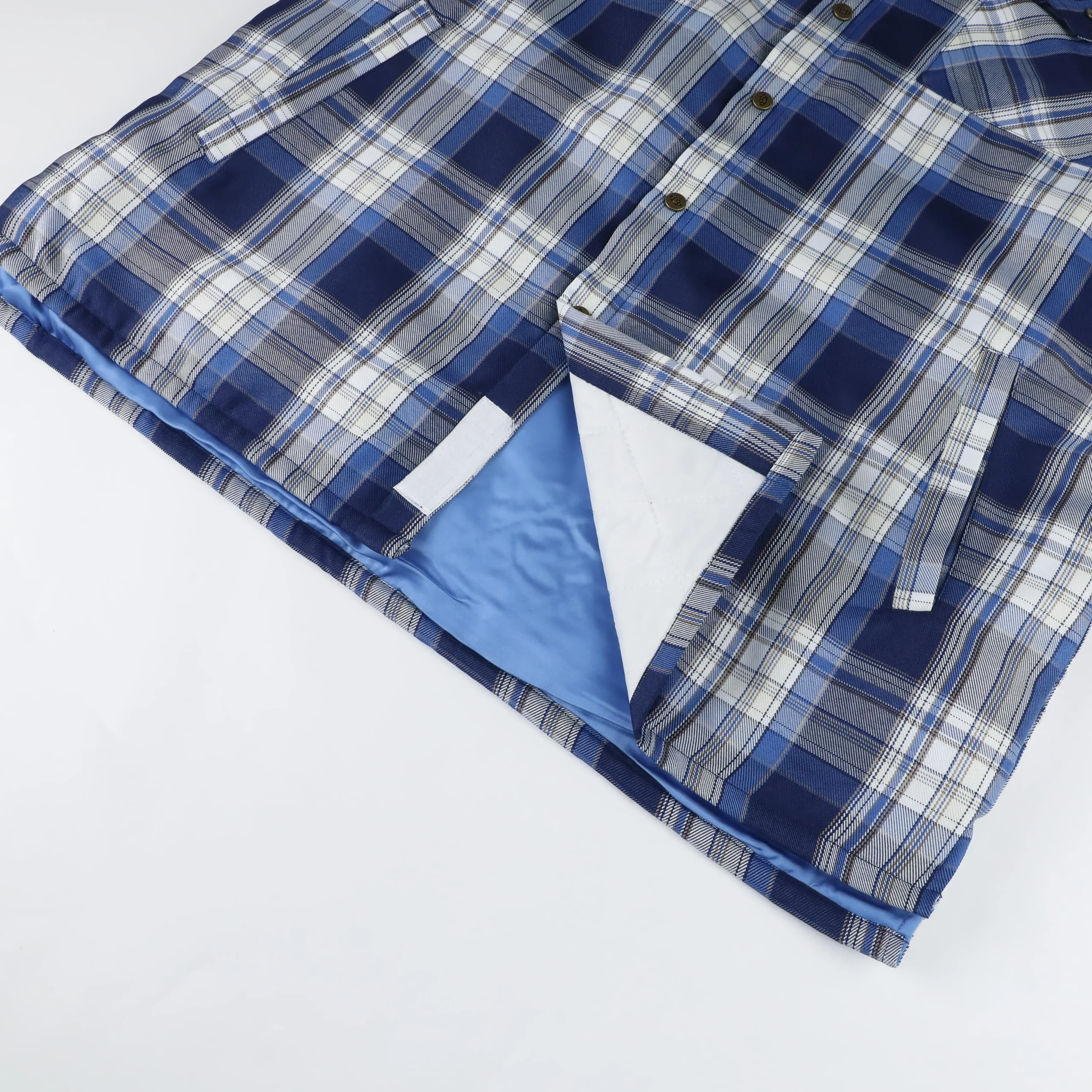 Men's Turn-down Collar Oversized Lined Plaid Long Sleeve Shirts - Image 4