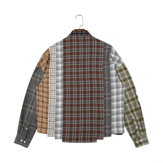 Work Long Sleeve Shirt Plaid Check Design Button up Cotton Flannel Shirts for Men
