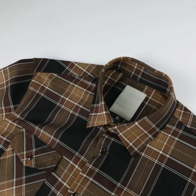 Men's Vintage Style Oversized Plaid Button Down Long Sleeve Shirts