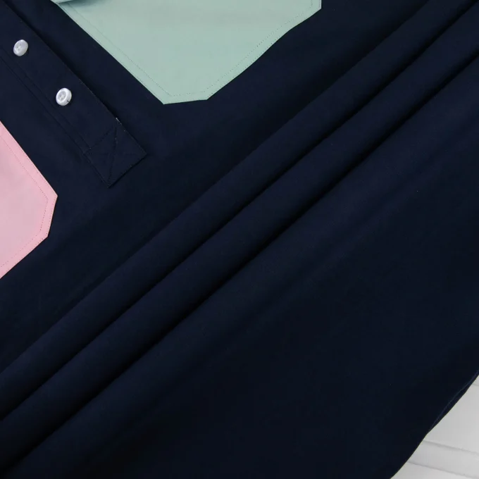 100% Cotton Men's Patchwork Oversized Long-sleeved Square Collar Casual Shirts