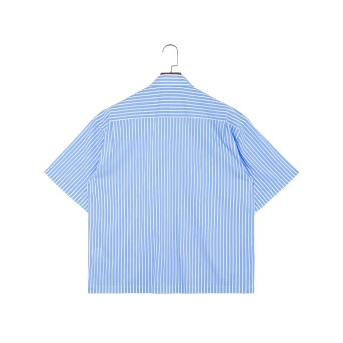 Summer Casual Embroidery Stripes Men Shirt and Short Set