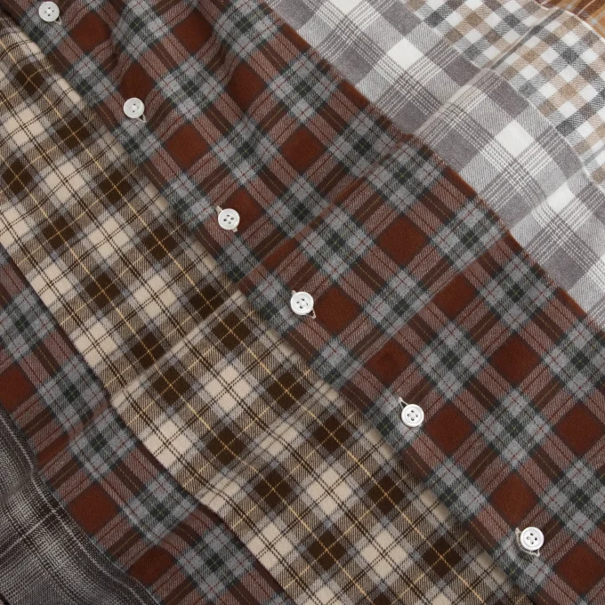 Work Long Sleeve Shirt Plaid Check Design Button up Cotton Flannel Shirts for Men