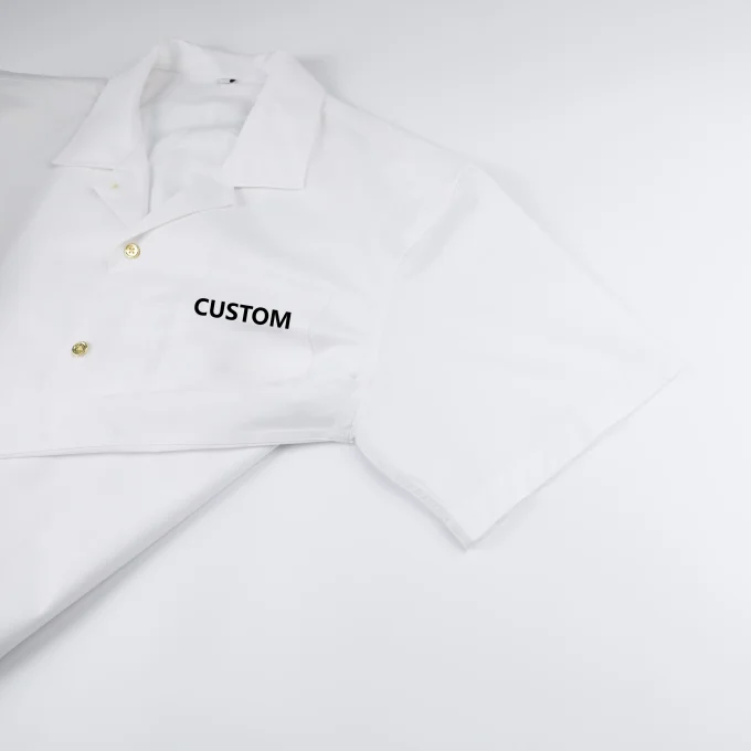 Men's White Digital Printed Short Sleeve Shirts