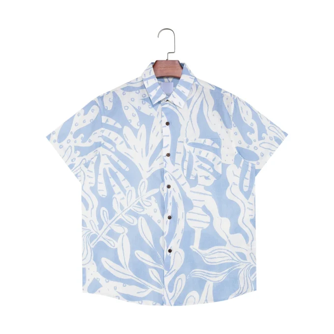 Men's Hawaiian Short Sleeve Floral Beach Causal Aloha Shirt Color Regular Fit High Quality Digital Printing Pattern