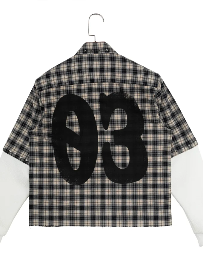 100% Cotton Printing Studs Removable Sleeves Quilted Lined Plaid Stylish Casual Flannel Shirts for Men