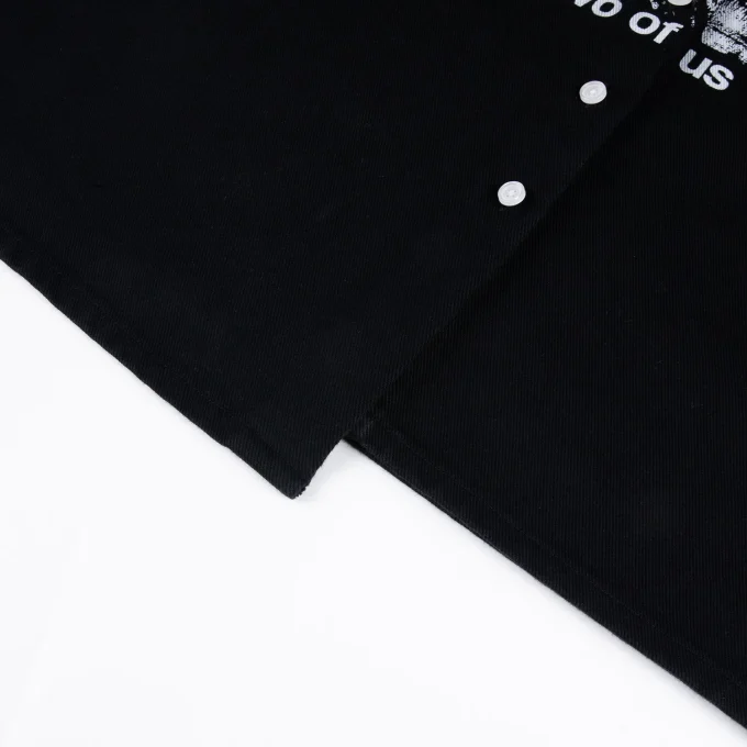 100% Cotton Long Sleeve Shirts for Men with Square Collar Prints Embroidery Boxy Loose Fit Men's Casual Shirts