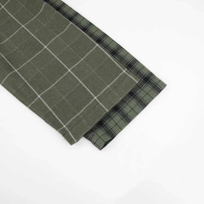 Streetwear Shirts Embroidery Multicolor Patchwork Distressed Plaid Long Sleeve Flannel Shirts for Men