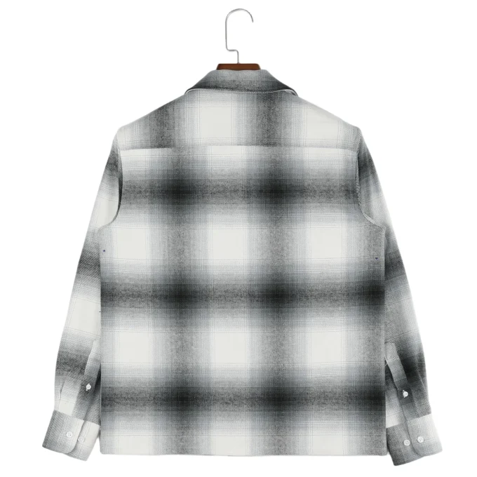 Men's Vintage Boxy Style Plus Size Long Sleeve Check Shirts